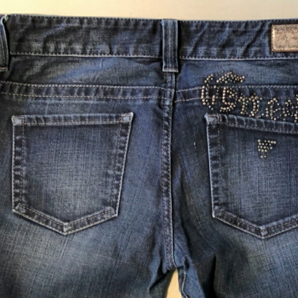 Guess Vintage Flare Dark Denim Jeans | Retro Wide Leg